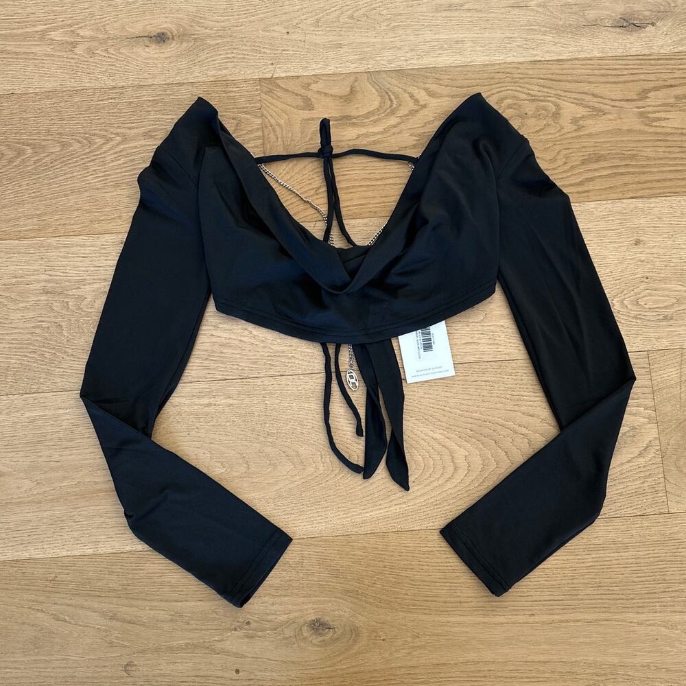 Outcast Clothing - Felicite Long Sleeve Tie Back Top in Black